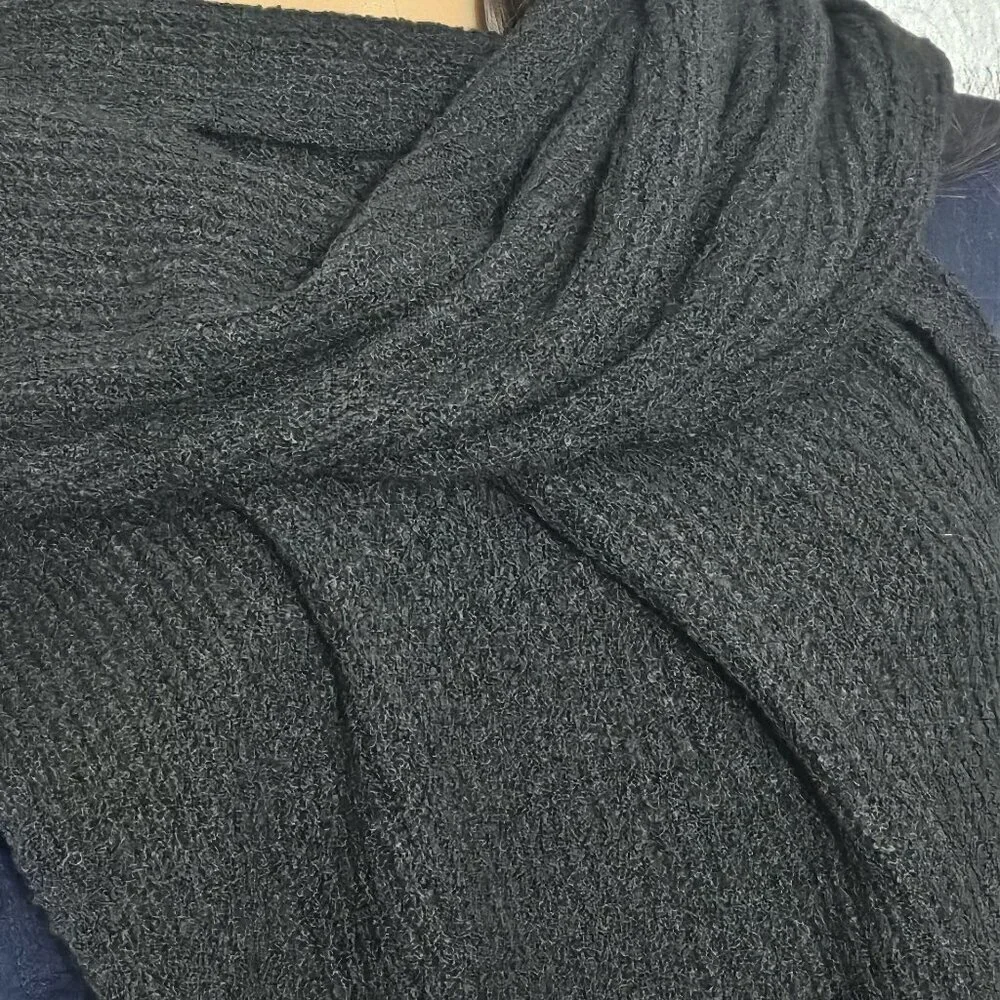2/$30 INC International Concepts Twisted Rib Muffler Scarf Black NWT